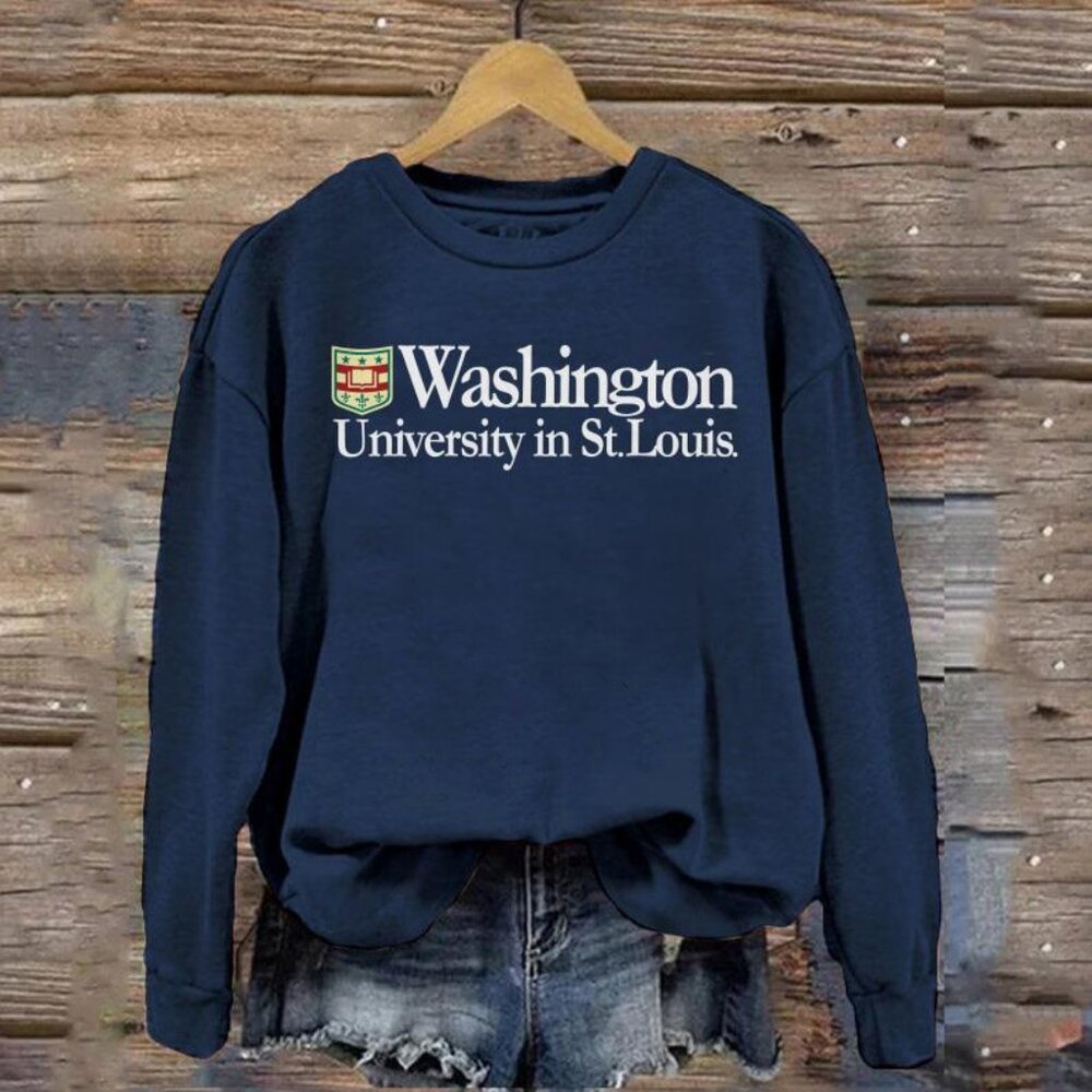 Washington University In St louis navy shirt sweatshirt retro vintage tee